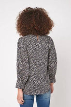 Load image into Gallery viewer, Navy Ditsy Print Puff Long Sleeve Top - Allsport
