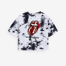 Load image into Gallery viewer, Monochrome License Tie Dye Sequin Rolling Stones T-Shirt (3-12yrs) - Allsport
