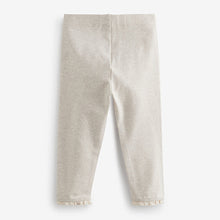 Load image into Gallery viewer, Oatmeal Cream Lace Trim Leggings (3mths-6yrs)

