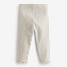 Load image into Gallery viewer, Oatmeal Cream Lace Trim Leggings (3mths-6yrs)
