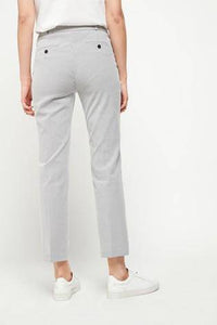 White/Navy Stripe Slim Trousers - Allsport