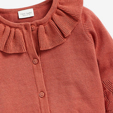 Load image into Gallery viewer, Rush Brown Frill Collar Cardigan (0mths-18mths) - Allsport
