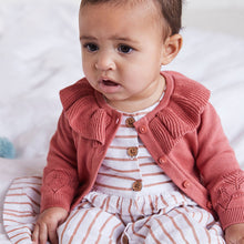 Load image into Gallery viewer, Rush Brown Frill Collar Cardigan (0mths-18mths) - Allsport
