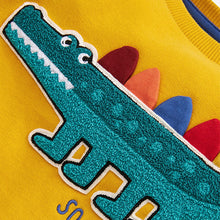 Load image into Gallery viewer, Yellow Crocodile Bouclé Crew Neck Sweatshirt (3mths-5yrs) - Allsport
