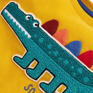 Yellow Crocodile Bouclé Crew Neck Sweatshirt (3mths-5yrs) - Allsport