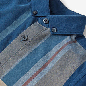 Blue Short Sleeve Check Shirt (3-12yrs) - Allsport