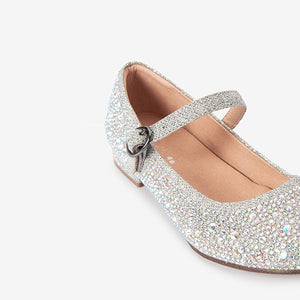 Silver Occasion Mary Jane Shoes (Older Girls) - Allsport