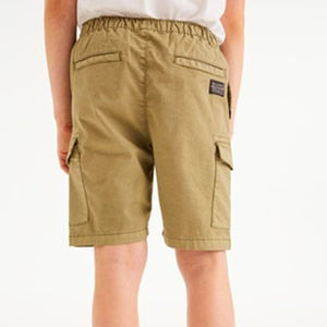 Khaki Green Pull-On Cargo Shorts (3-12yrs) - Allsport