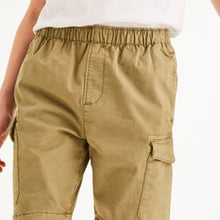 Load image into Gallery viewer, Khaki Green Pull-On Cargo Shorts (3-12yrs) - Allsport
