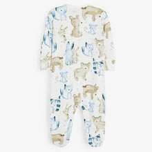 Load image into Gallery viewer, Pale Blue 3 Pack Bear Sleepsuits (0mths-18mths) - Allsport
