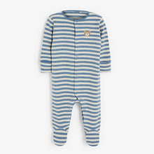 Load image into Gallery viewer, Pale Blue 3 Pack Bear Sleepsuits (0mths-18mths) - Allsport
