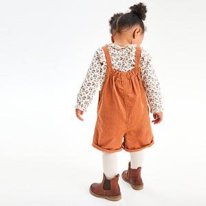Orange 3 Piece Character Dungarees With Top And Tights Set (3mths-6yrs)