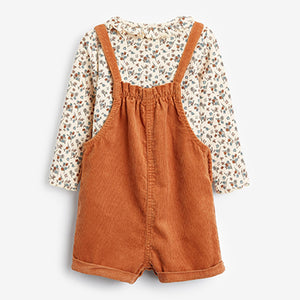 Orange 3 Piece Character Dungarees With Top And Tights Set (3mths-6yrs)