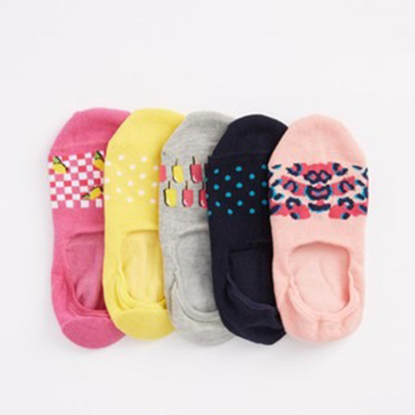 Ice Lolly Print Patterned Invisible Socks 5 Pack (Women) - Allsport