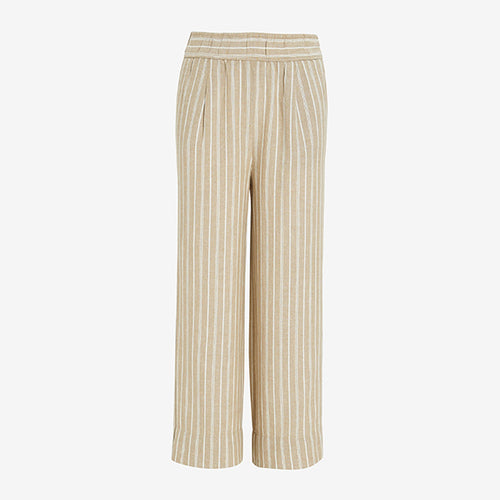 Neutral Stripe Linen Blend Slouch Culottes - Allsport