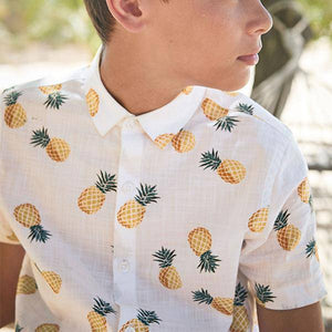White Pineapple Short Sleeve Shirt (3-12yrs) - Allsport