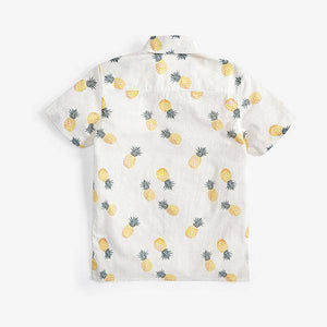 White Pineapple Short Sleeve Shirt (3-12yrs) - Allsport