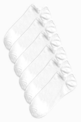 5PK White Cushioned Sole Invisible Trainer Socks - Allsport