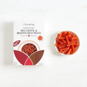 Organic Gluten Free Red Lentil Brown Rice Pasta Fusilli 250gm