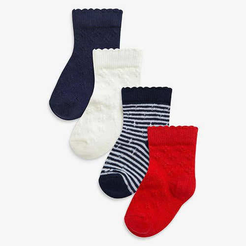 4 Pack Pointelle Socks  (0mth-2yrs) - Allsport
