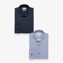 Load image into Gallery viewer, 2PK NAVY SLIM FIT SINGLE CUFF SMART SHIRTS - Allsport
