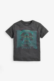 CHARCOAL LINEAR SKULL TOPS  (3-12YRS) - Allsport