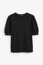 Load image into Gallery viewer, Black Puff Sleeve Top - Allsport
