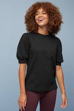 Load image into Gallery viewer, Black Puff Sleeve Top - Allsport
