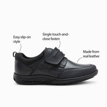 Load image into Gallery viewer, Black Leather Single Strap Shoes (Older) - Allsport
