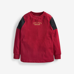 Red/Black 3 Pack Colourblock T-Shirts (3-12yrs) - Allsport
