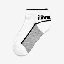 Load image into Gallery viewer, White 5 Pack Cushioned Footbed Sports Trainer Socks (Kids)
