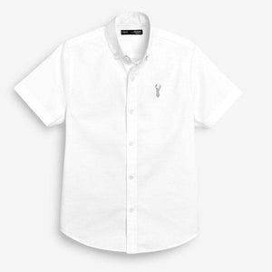 White Short Sleeve Oxford Shirt (3-12yrs) - Allsport