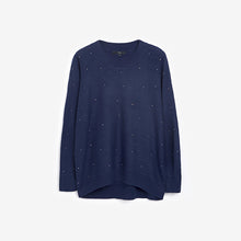 Load image into Gallery viewer, Navy Blue Cosy Longline Jumper - Allsport

