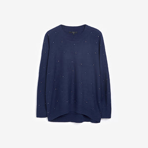 Navy Blue Cosy Longline Jumper - Allsport