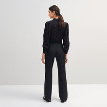 Load image into Gallery viewer, Black Tailored Boot Cut Trousers - Allsport
