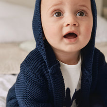 Load image into Gallery viewer, Navy Baby Hooded Cardigan (0mths-9mths) - Allsport
