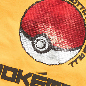 Yellow Pokemon Flippy Sequin License T-Shirt (3-12yrs) - Allsport