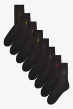Load image into Gallery viewer, Black Stag Embroidered Socks Eight Pack - Allsport
