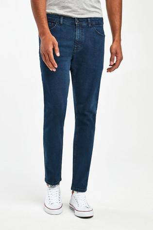 Deep Blue Slim Fit Jeans With Stretch - Allsport