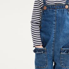Load image into Gallery viewer, Denim Frill Pocket Dungarees (3mths-6yrs) - Allsport
