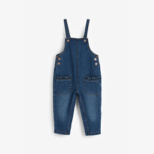 Load image into Gallery viewer, Denim Frill Pocket Dungarees (3mths-6yrs) - Allsport
