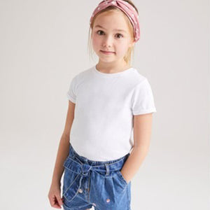 Mid Blue Sequin Embellished Shorts With Headband (3-12yrs) - Allsport