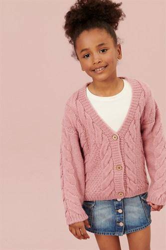 PINK CABLE CARDIGANS (3-12YRS) - Allsport