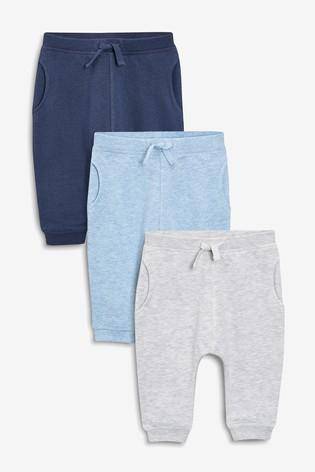 Blue 3 Pack Joggers  (up to 18 months) - Allsport