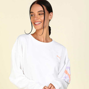 Modern Sports Women's Crewneck Sweatshirt - White - Allsport