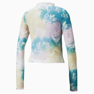 Crystal Galaxy Printed Long Sleeve Fitted Women's Tee