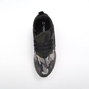 Black/Grey Mono Camo Light Trainers Shoes (Younger Boys)