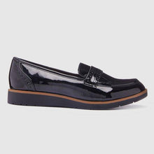 Load image into Gallery viewer, Black Patent Forever Comfort™ Brogue Detail Chunky Sole Loafers - Allsport
