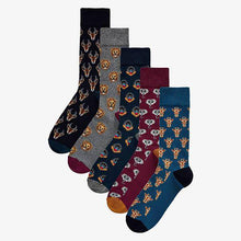 Load image into Gallery viewer, Zoo Animal Pattern Socks Five Pack - Allsport
