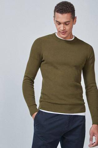 OLIVE TEXT CREW X to SMALL - Allsport
